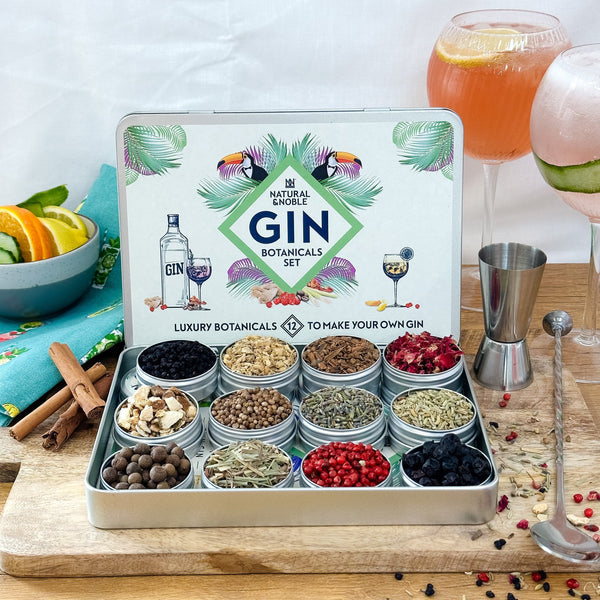 Natural & Noble DIY Gin Kit With Botanicals and Infused Glasses of Gin