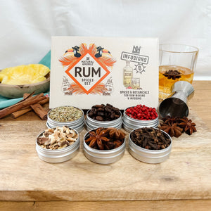 Natural & Noble Rum Making Kit Next to Botanicals and Infused Rum