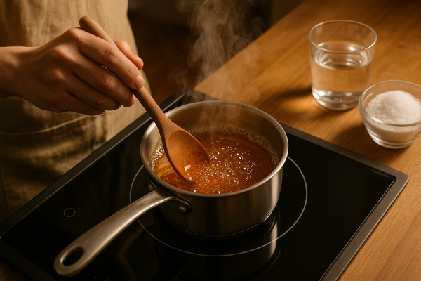 Making a cocktail syrup on a hob
