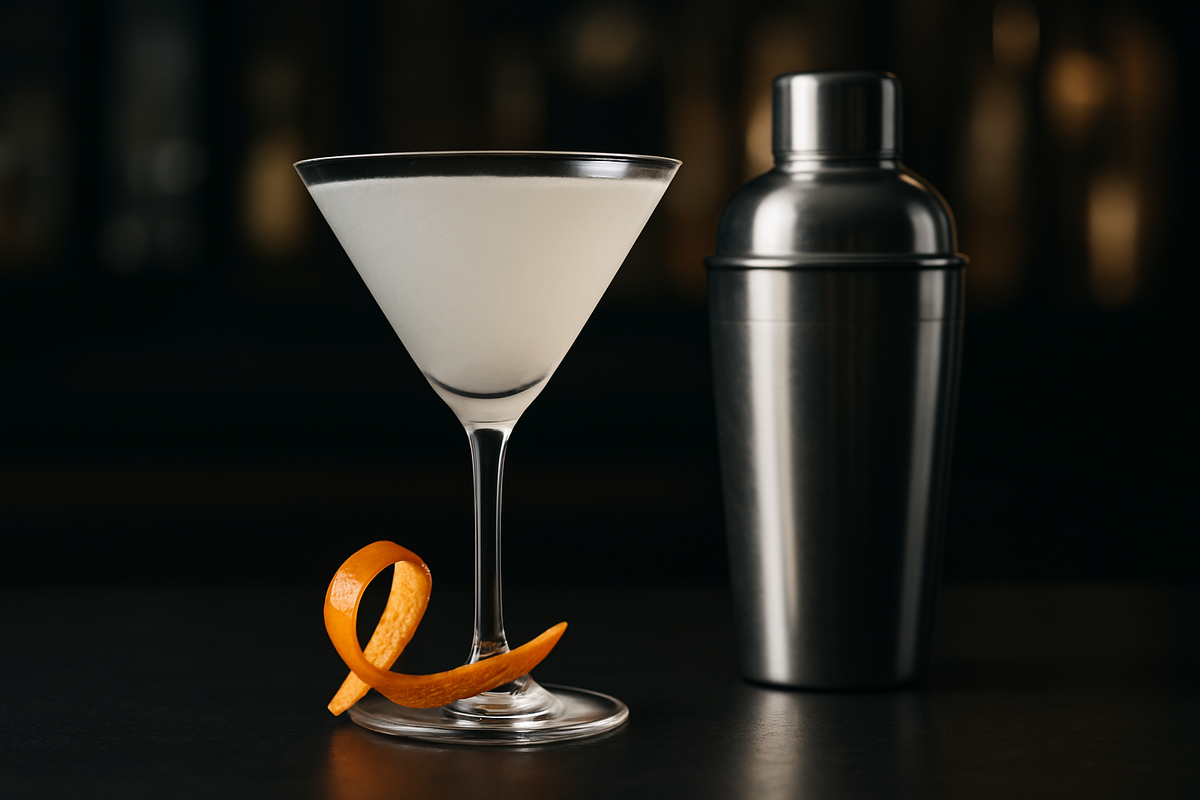 remove the olives and make more opaque and add a cocktail shaker next to it 