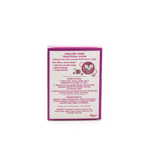 Rear of Natural & Noble Mulled Wine Spices Pack, Showing Instructions and Ingredients